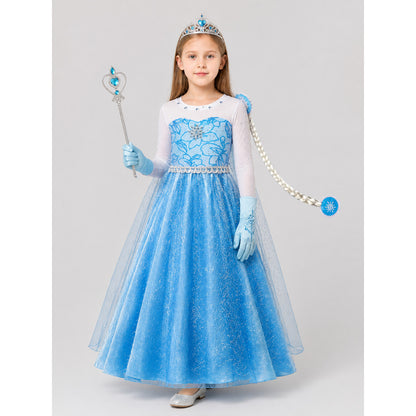Elsa Princess Dress for Girls with Accessories Costume Dresses detail