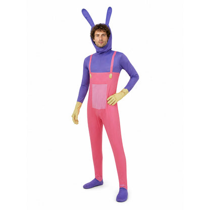 Pomni Purple and Pink Hooded Cosplay Jumpsuit Costumes detail