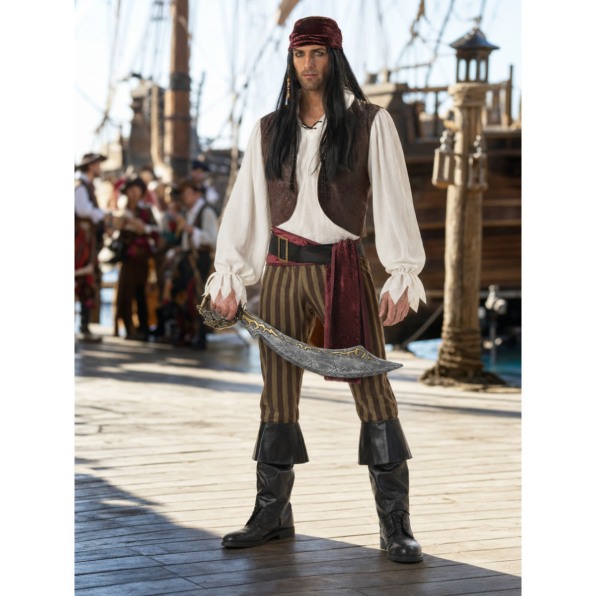 Pirate Costume with Shirt and Vest lifestyle view