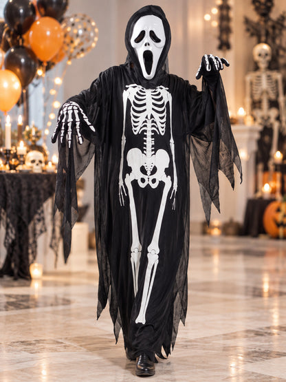 Skeleton Costume with Mask and Hood lifestyle view
