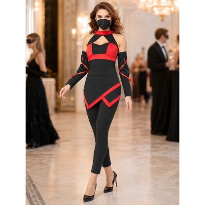 Naruto Ninja Costume, Black and Red Jumpsuit lifestyle view