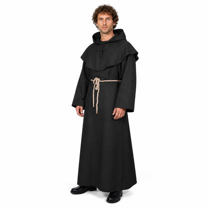 Monk's robe with hood, shoulder cape, and belt Costume Capes detail
