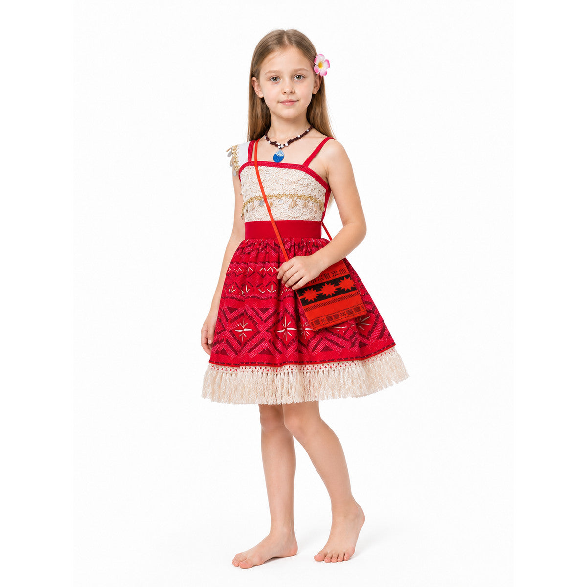 Children's Moana 2 Carnival Dress with Fringe Costume Dresses detail