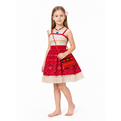 Children's Moana 2 Carnival Dress with Fringe Costume Dresses detail