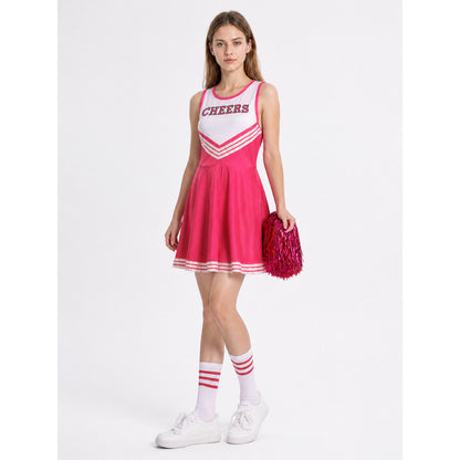 CHEERS Sleeveless Pink and White Striped Dress Costume Dresses detail