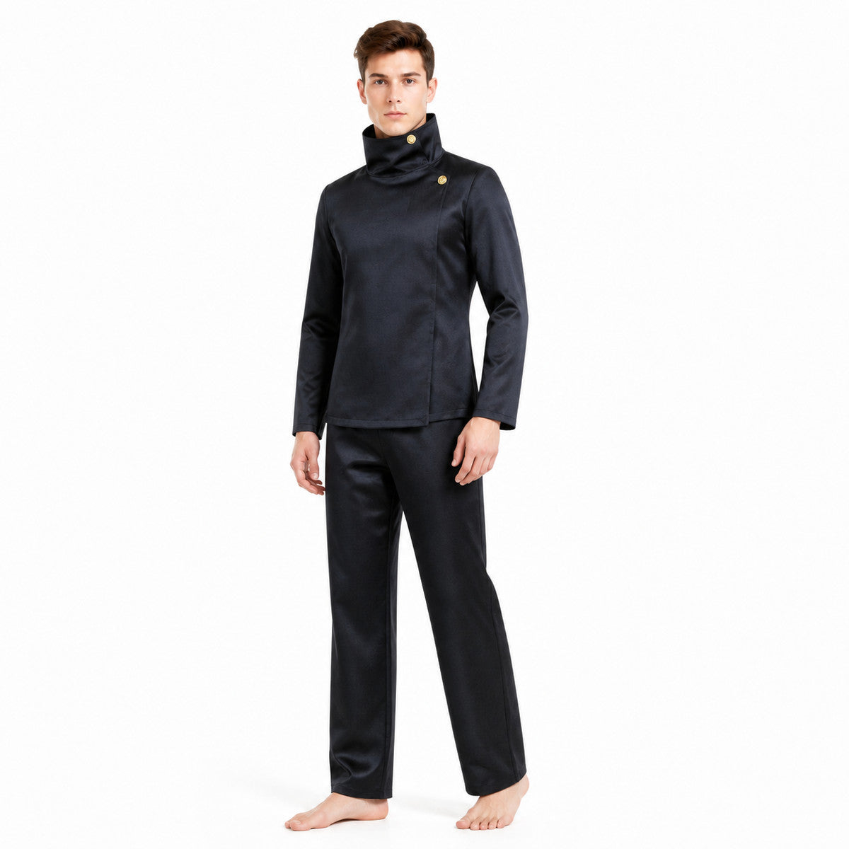 Black Anime Costume with Gold Buttons Costumes detail