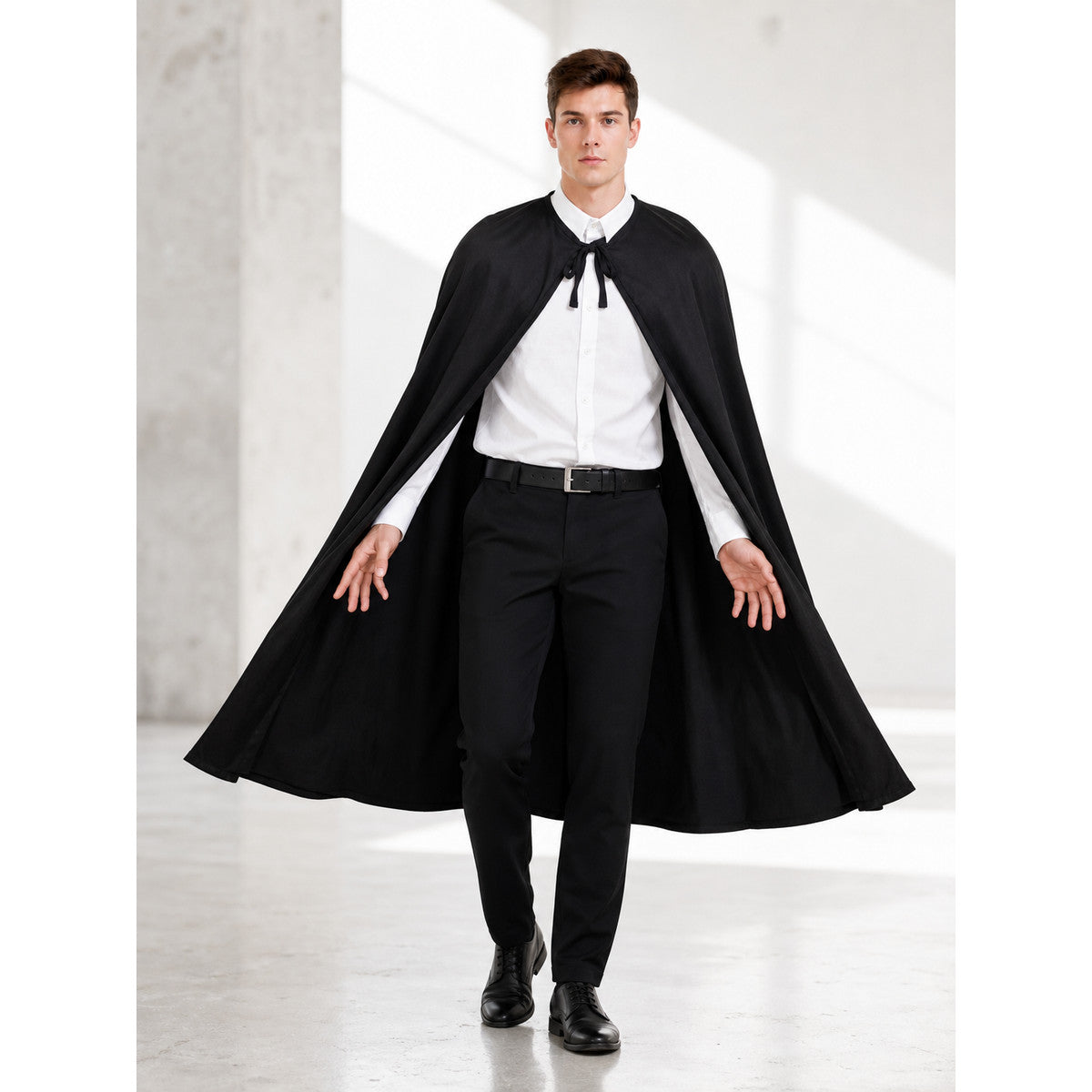 Black Long Cape Cloak for Halloween and the Stage lifestyle view
