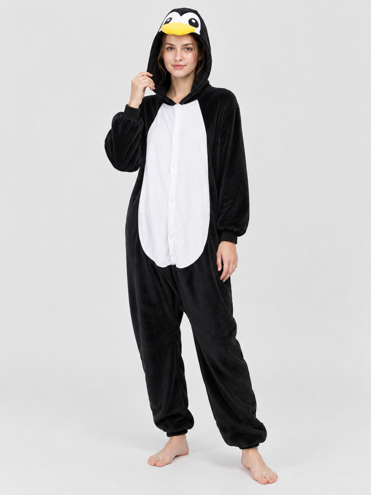 Hooded Kigurumi Pajama with Yellow Beak