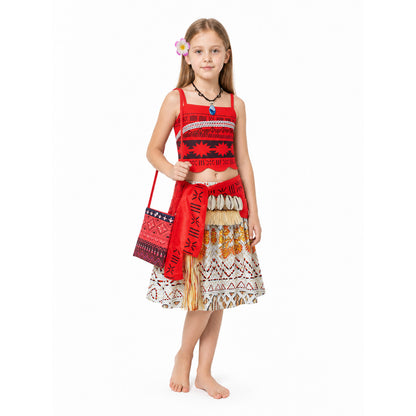 Moana Costume with Top and Skirt for Halloween Costumes detail