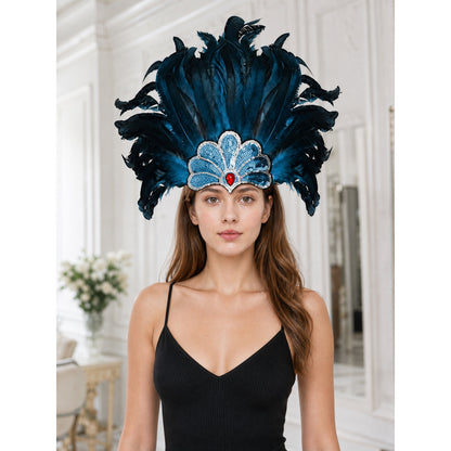Carnival Feather and Bead Headpiece lifestyle