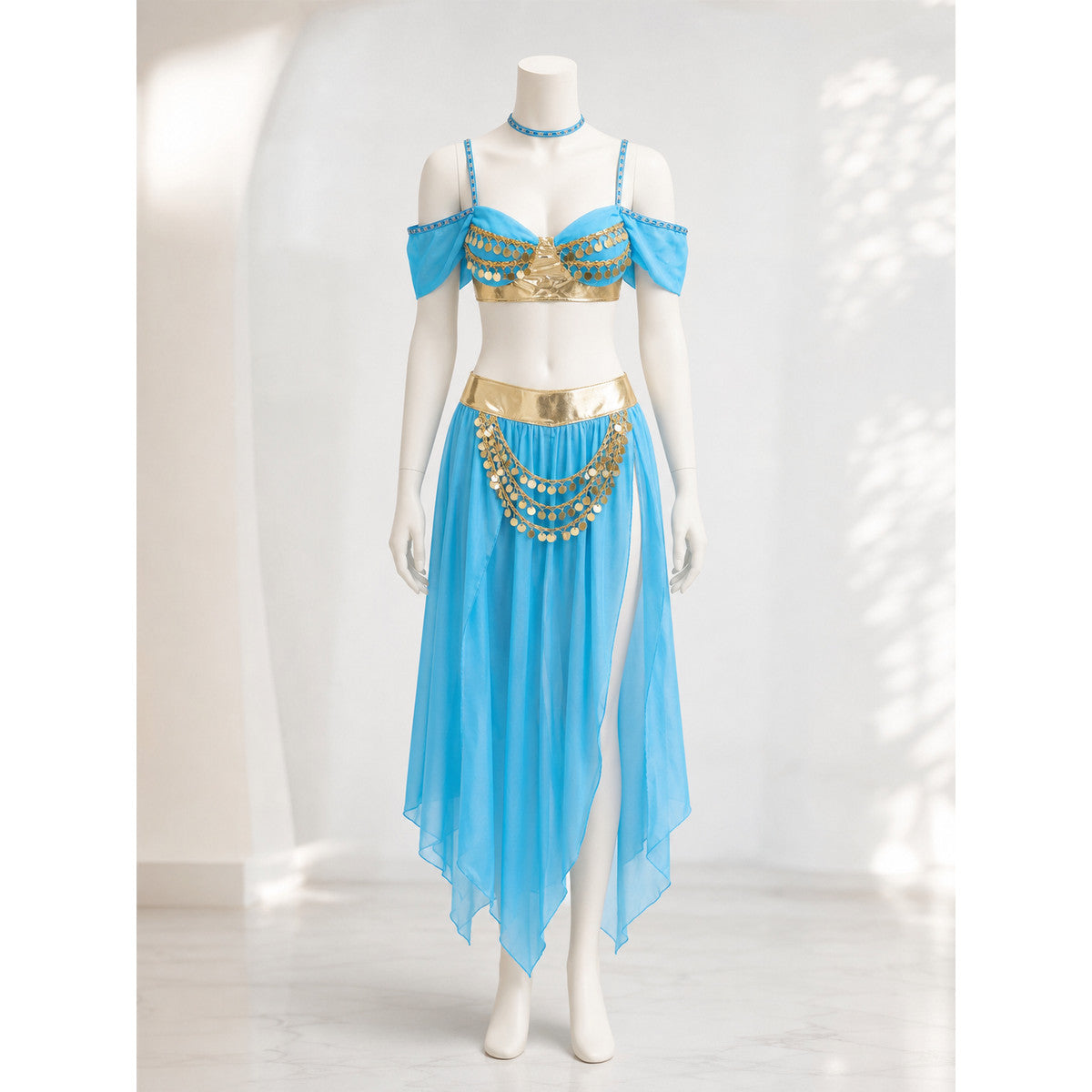 Eastern-Style Stage Costume, Blue and Gold