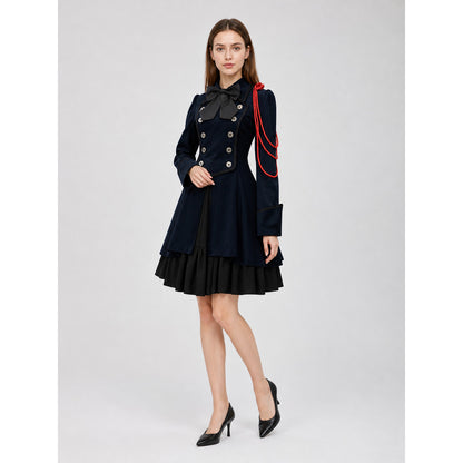 Gothic Steampunk Dress with Bow and Collar