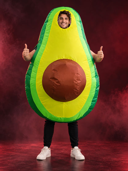Inflatable Avocado Carnival Costume with Fan, Green