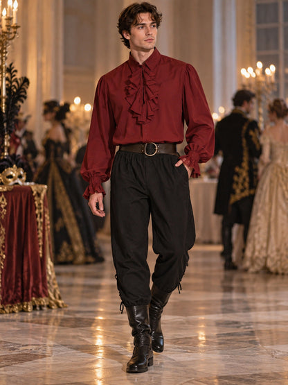 Medieval-Style Carnival Costume with Jabot and Lace