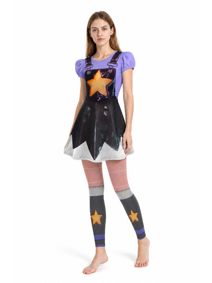 Carnival Costume: Dress and Star-Patterned Tights Costume Dresses detail