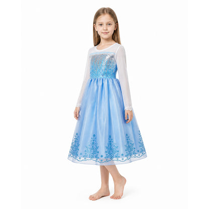 Sequined Carnival Dress with a Full Blue Skirt Costume Dresses detail