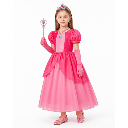 Pink Princess Costume with Full Skirt and Accessories Costume Accessories detail