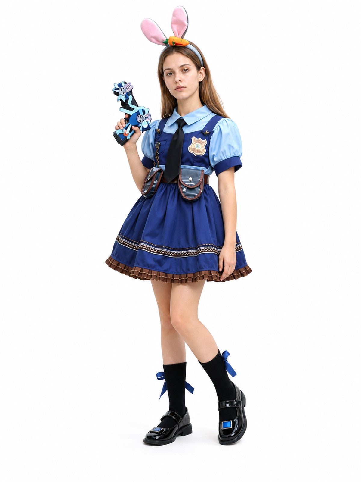 Halloween Bunny Police Officer Costume Dress