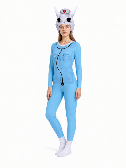 Carnival Rabbit Doctor Costume with Red Cross