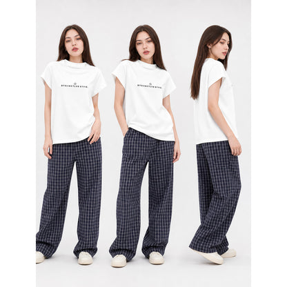 Women's summer printed T-shirt, loose fit lifestyle view