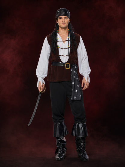 Pirate Cosplay Costume with Vest for Masquerades main product view