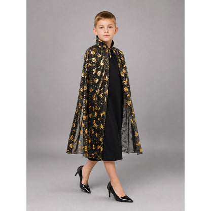 Halloween Cloak with Gold Designs and a High Collar occasion guide