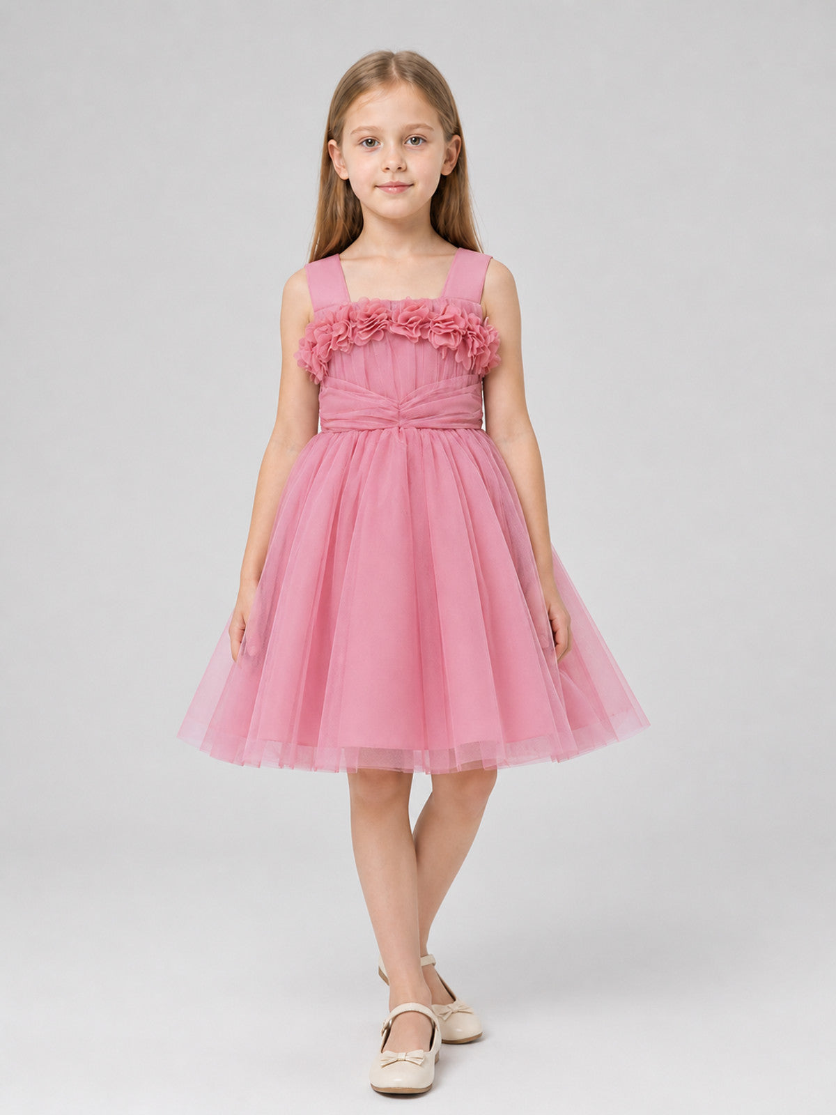 Girls' dressy dress with a full skirt and bow Costume Dresses detail