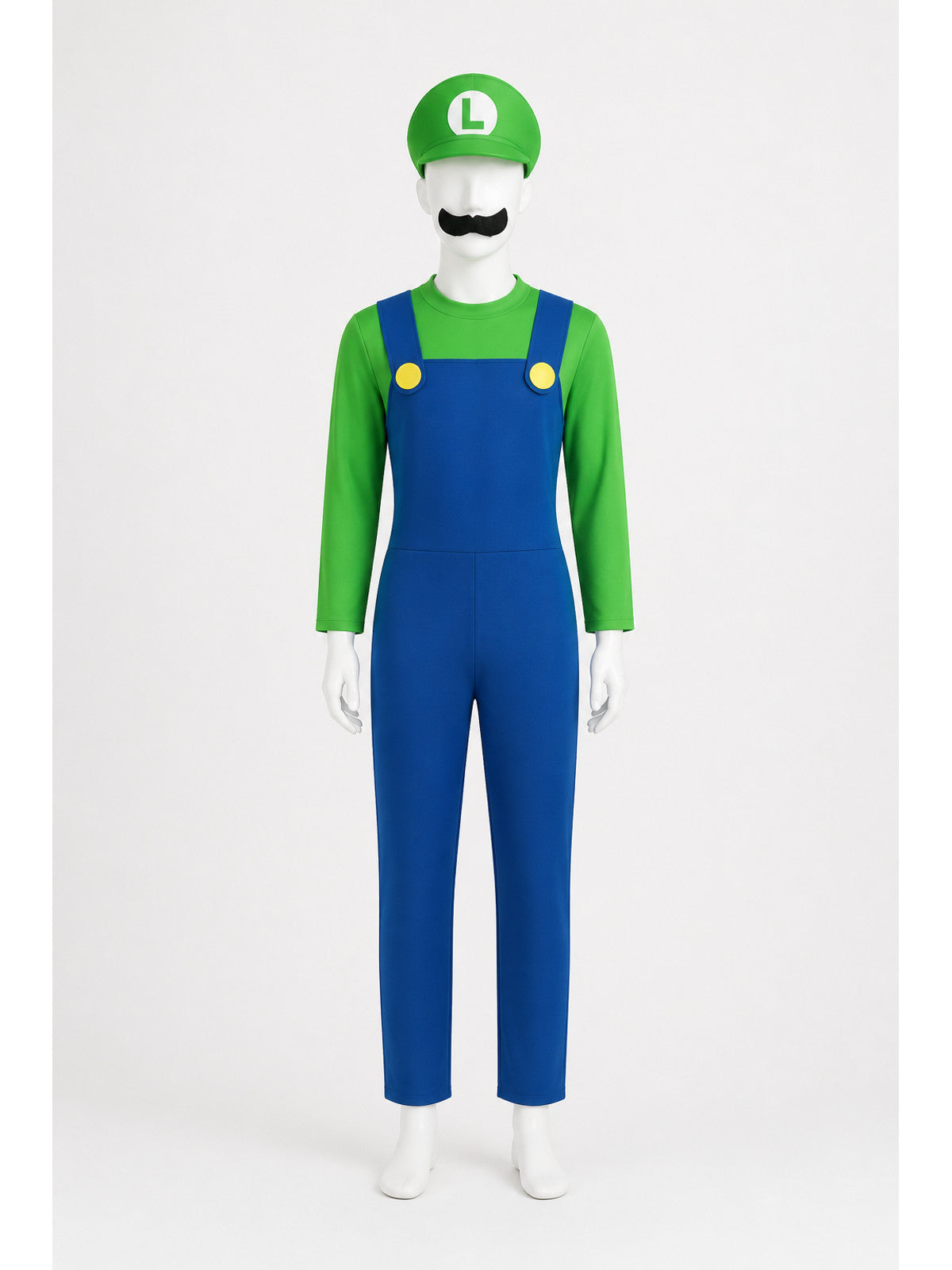 Mario Cosplay Costume with Hat and Mustache