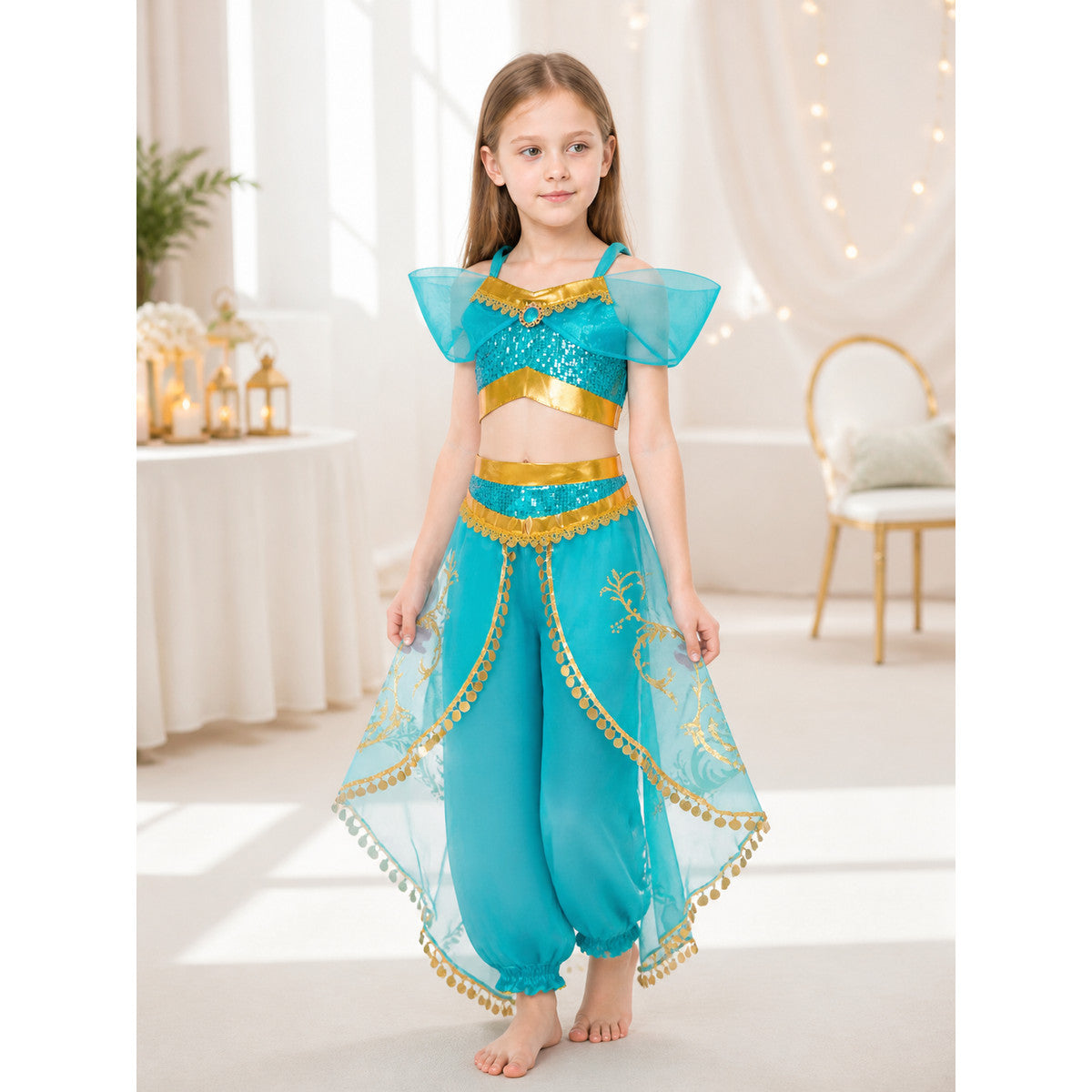 Blue and Gold Princess Costume Set lifestyle view