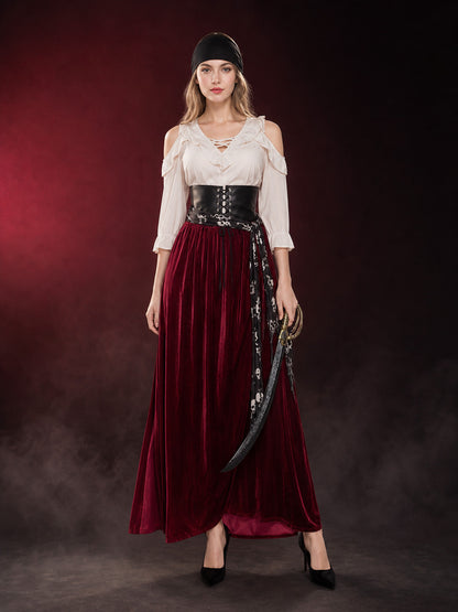 Pirate Costume with Skirt and Headscarf for Halloween Masquerades main product view
