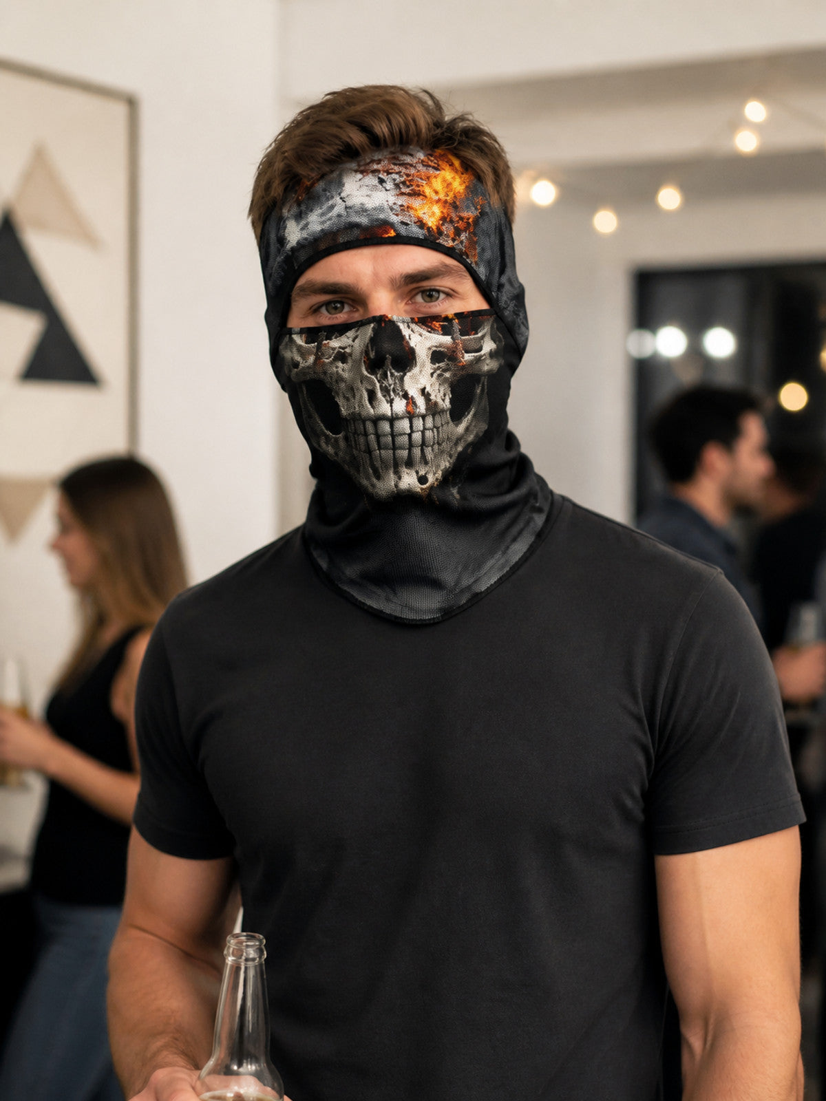 Halloween Skeleton Carnival Mask with Hood lifestyle view