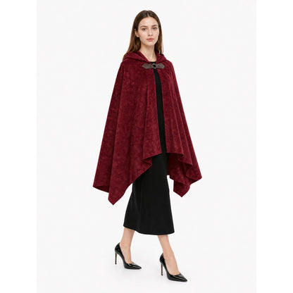 Burgundy Hooded Carnival Cloak