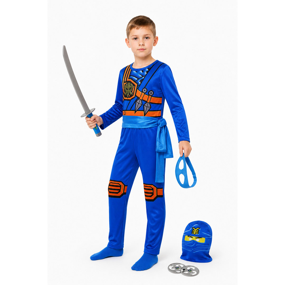 Ninja Costume Jumpsuit with Mask and Sword Costume Masks detail