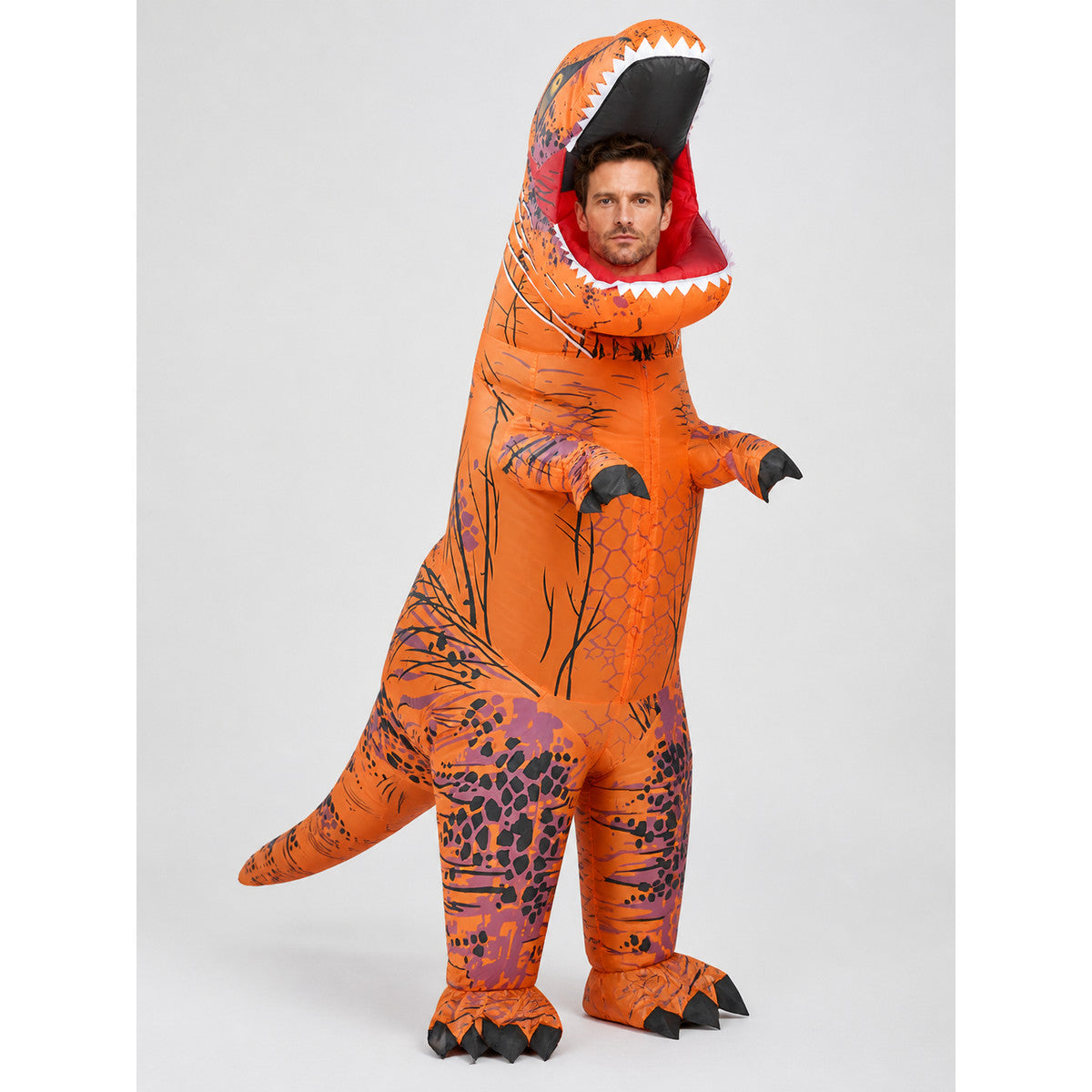 Inflatable Tyrannosaurus Costume for Halloween, Orange Costumes detail