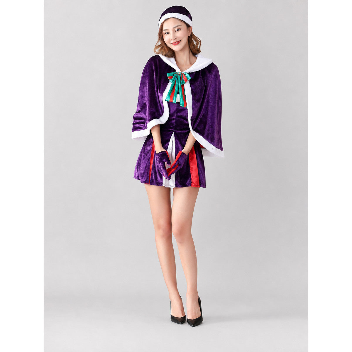Carnival Costume: Purple Dress with Cape