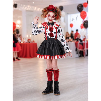 Carnival Clown Costume with Full Skirt