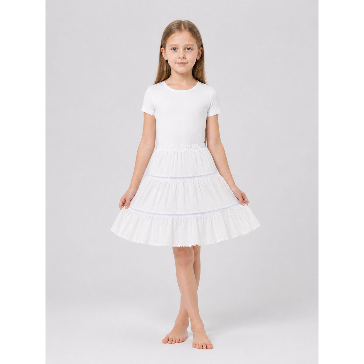 Multi-Layer White Fluffy Tutu Skirt for Carnival Costumes detail