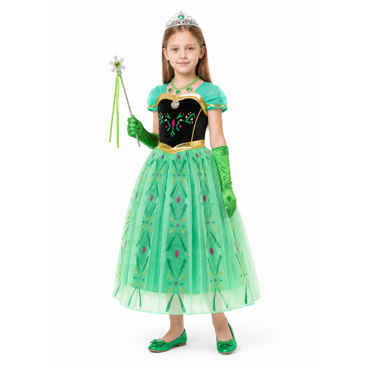 Princess Anna Costume with Crown and Accessories Costume Headwear detail
