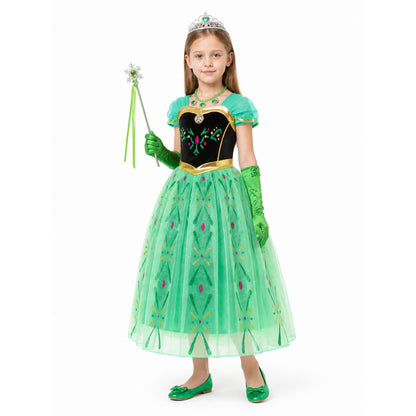 Princess Anna Costume with Crown and Accessories Costume Headwear detail