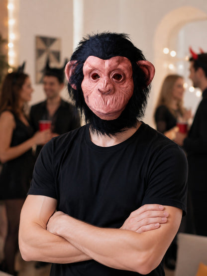 Full-Head Latex Mask with Monkey Face lifestyle view