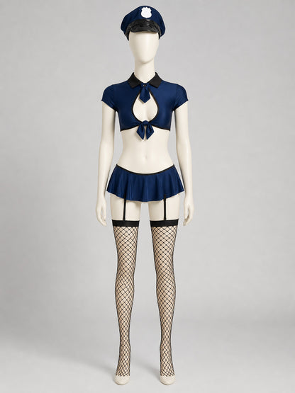Two-Piece Police Costume with Skirt