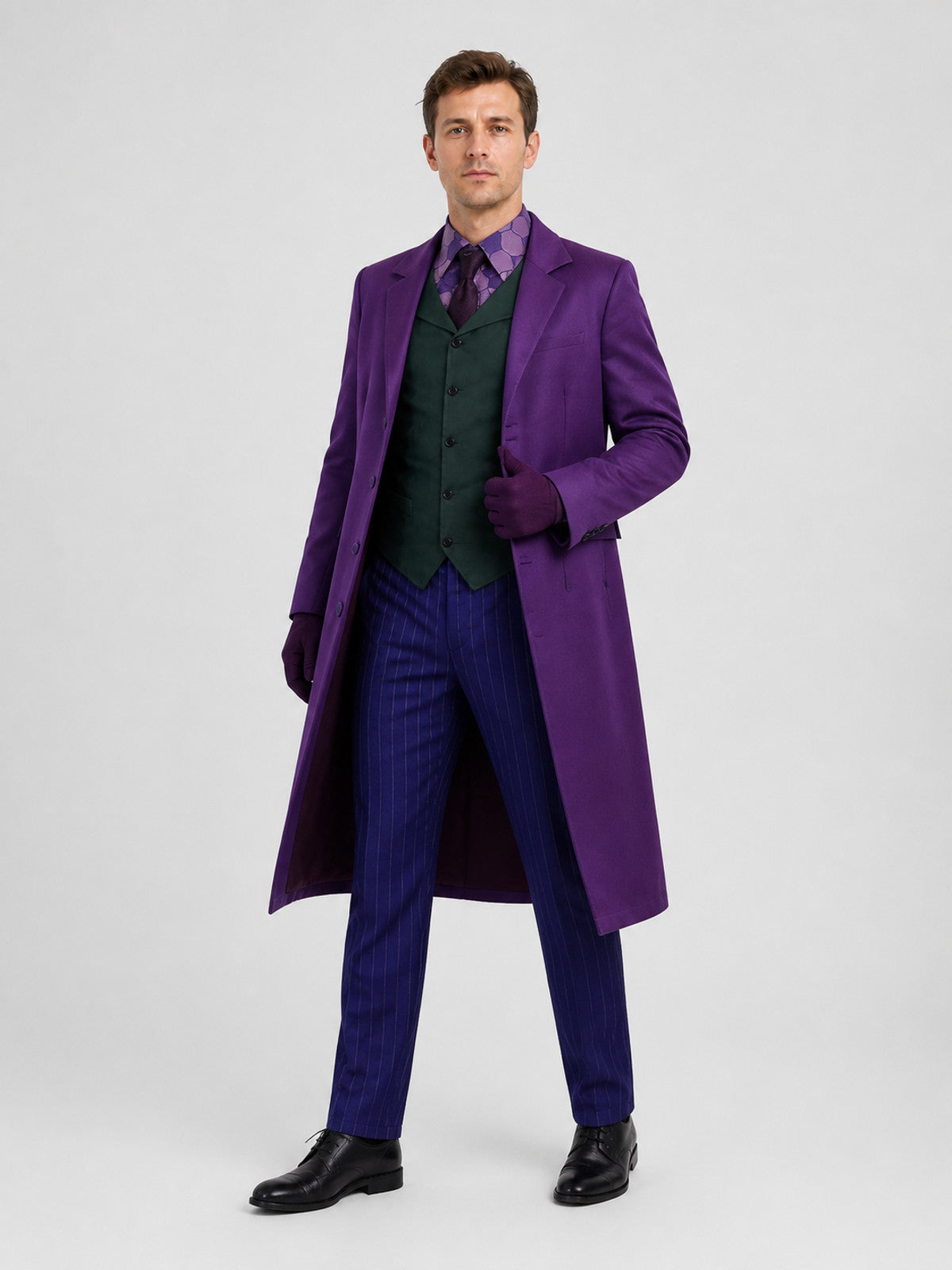 The Dark Knight Joker Cosplay Costume, Purple Costumes detail