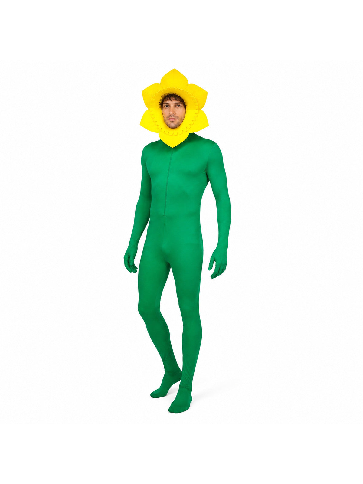 Green one-piece sunflower jumpsuit for cosplay