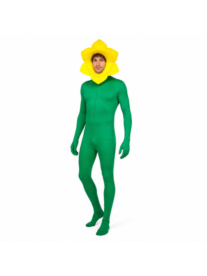Green one-piece sunflower jumpsuit for cosplay