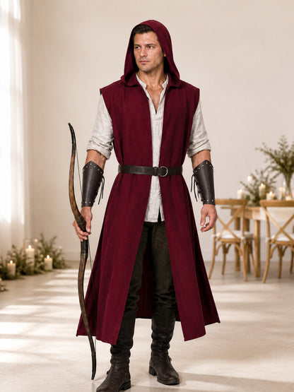 Medieval Hooded Archer Costume for Cosplay