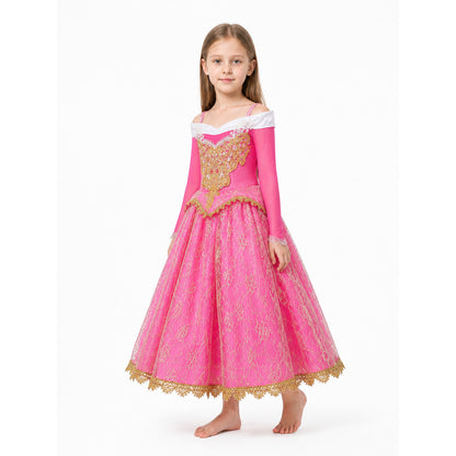 Full-Skirted Aurora Princess Dress with Embroidery Costume Dresses detail