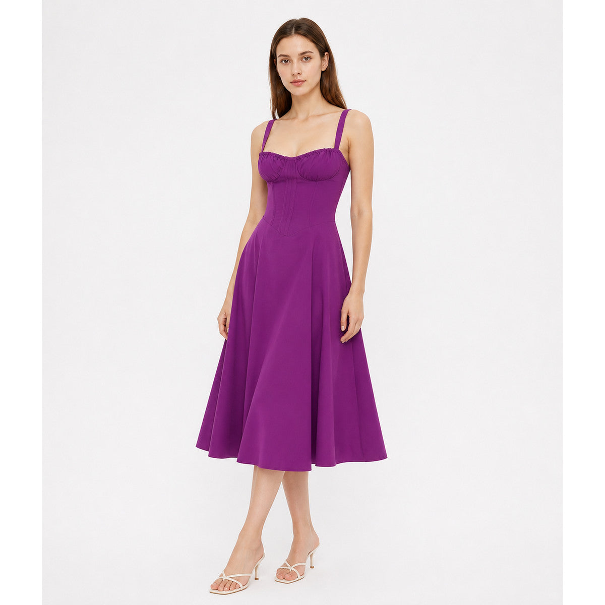 Purple Spaghetti-Strap Dress with a Full Skirt Costume Dresses detail