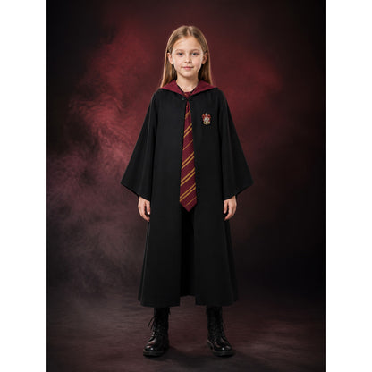 Kids Gryffindor Hooded Wizard Robe Costume Set With Scarf main product view
