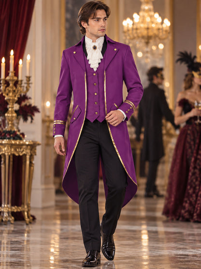 Purple Carnival Tailcoat with Gold Trim