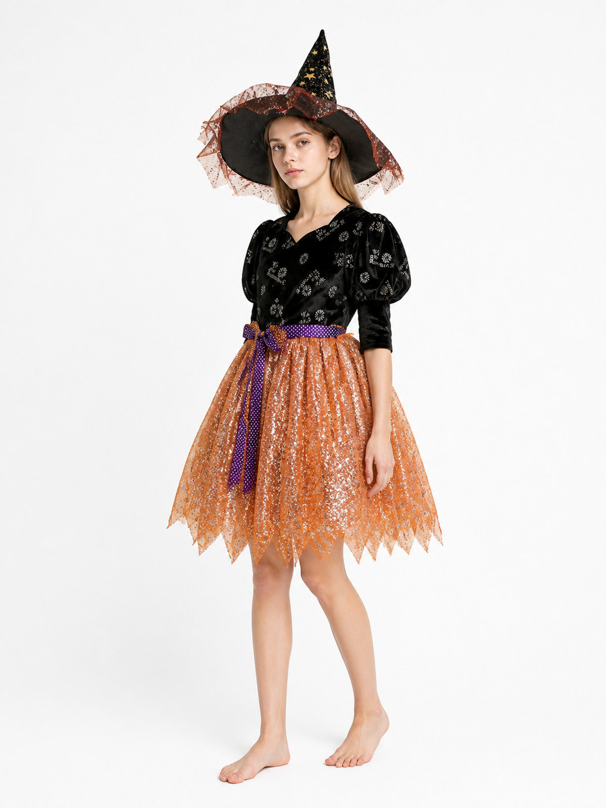 Halloween Dress with Full Skirt and Hat